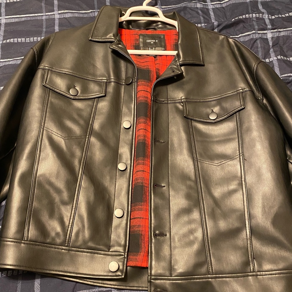 Black Leather Jacket XL